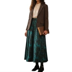 Vintage Rich Turquoise Midi Skirt